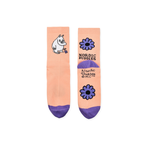 Múmínsokkar 36-42 Retro Flower Peach/Purple - Image 2